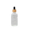 Euro 50ml Clear Glass Bottle with Bamboo Dropper/Black Rubber