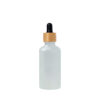 Euro 50ml Frosted Glass Bottle with Bamboo Dropper/Black Rubber