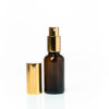 Euro 30ml Amber Glass Bottle with Aluminium Gold Spray Cap Assembly