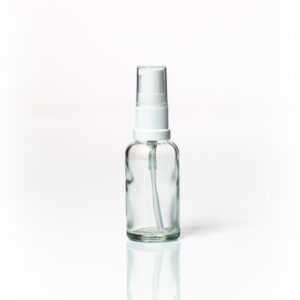 Euro 30ml Clear Glass Bottle with White Serum Pump Spray