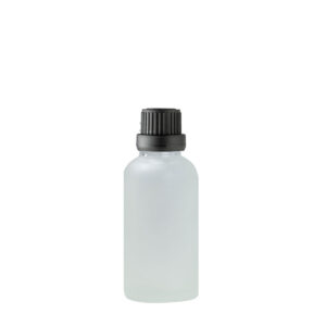 Euro 30ml Frosted Glass Bottle with Black Tamper Screw Cap