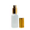 Euro 30ml Frosted Glass Bottle with Aluminium Gold Spray Cap Assembly