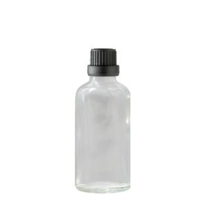 Euro 50ml Glass bottle with Tamper Black Cap