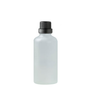 Euro 50ml Frosted Glass Bottle with Black Tamper Screw Cap