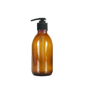 Syrup 200ml Amber Glass Bottle with Black Pump Top