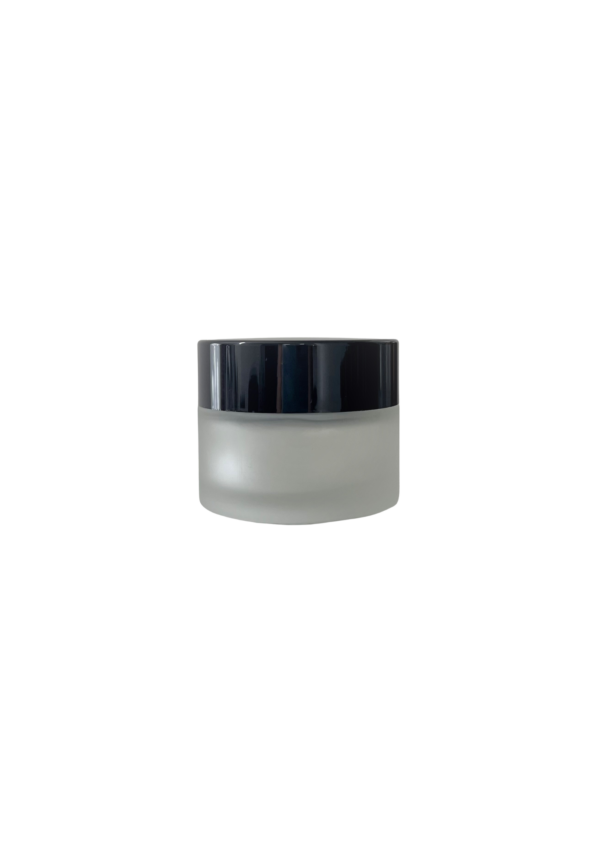 15ml frosted jar with black lid