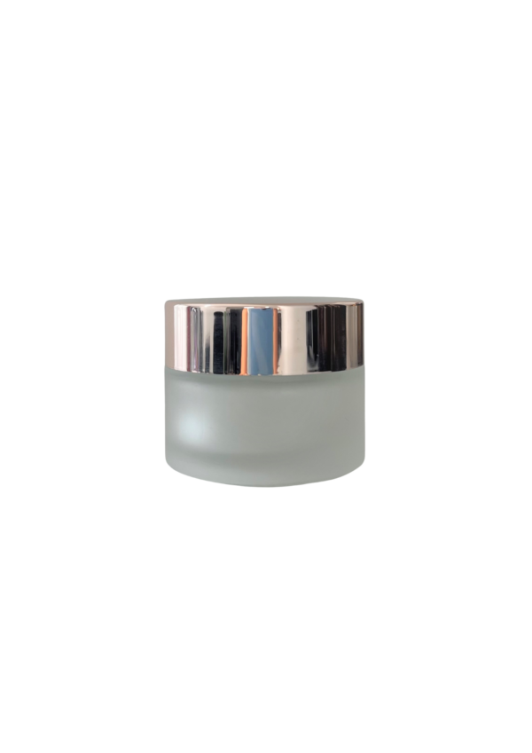 15ml Frosted glass jar with rose gold lid