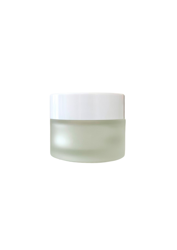 15ml frosted jar with white lid