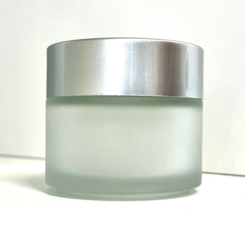 100ml Frosted Glass Jar - with Silver Lid CLEARANCE