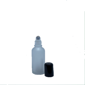 Euro 30ml Frosted Glass Bottle with Rollerball and Black Cap