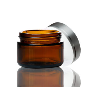 30ml Amber Glass Jar with Silver Lid