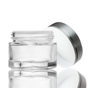 30ml Clear Glass Jar - with Silver Lid