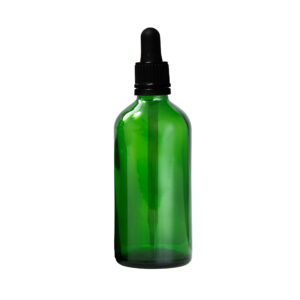 Euro 100ml Green Glass Bottle with Black Tampertel Dropper