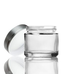 60ml Clear Glass Jar - with Silver Lid