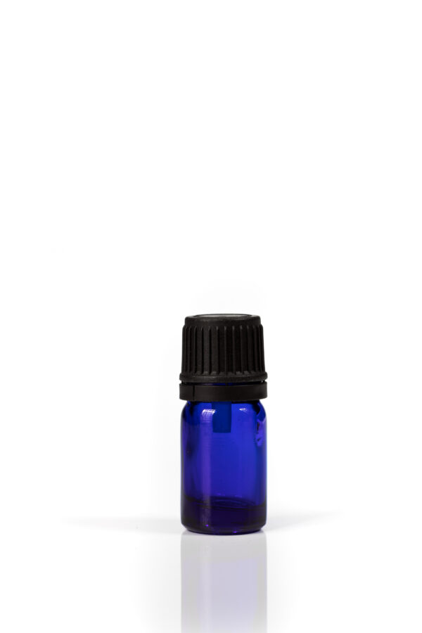 Euro 5ml Blue Bottle with Orifice Reducer & Black Cap