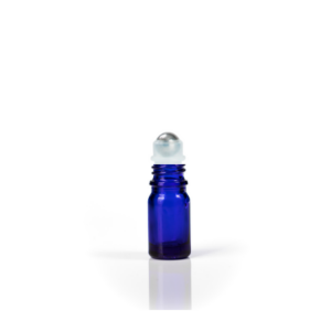 Euro 5ml Blue Bottle with Roller Ball and Black Cap