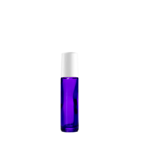 Petra 10ml Purple Glass Bottle with Roller Ball and White Cap