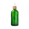 Euro 100ml Green Bottle with Bamboo Dropper/White Rubber