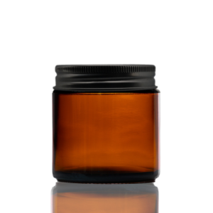 100 120ml amber glass jar with aluminium black lid