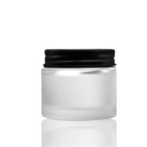 60ml frosted glass jar with black aluminum lid