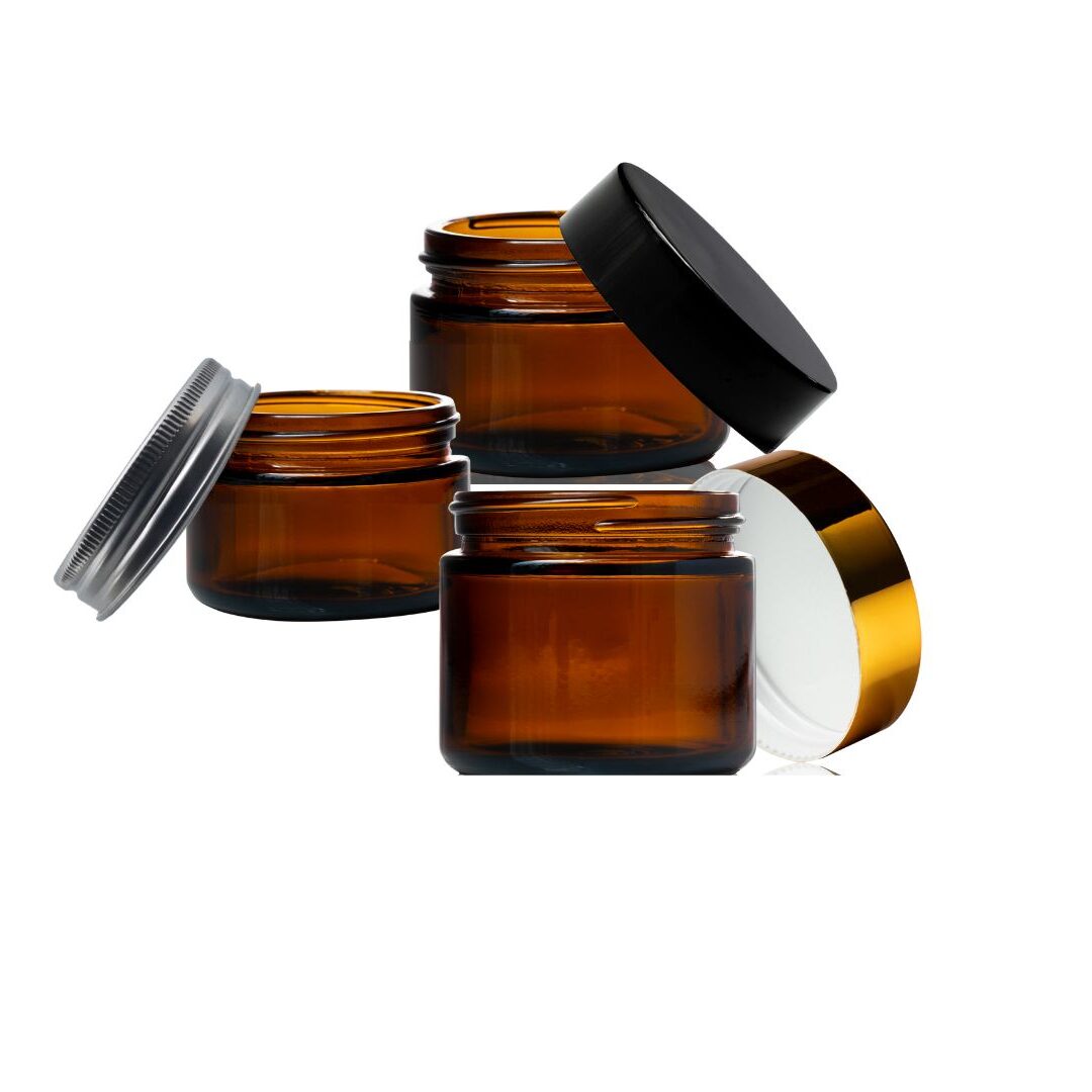 amber glass jars